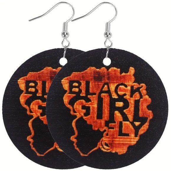 20 Pairs African Totem Black Beauty Pattern Round Dangle Earrings - Picture 7 of 11